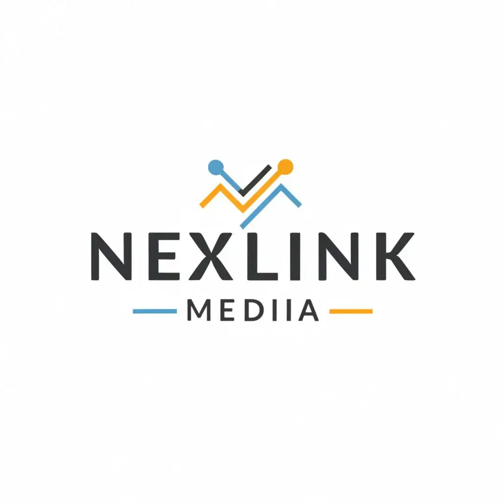 logo, Simple Logo, with the text "Nexlink Media", typography