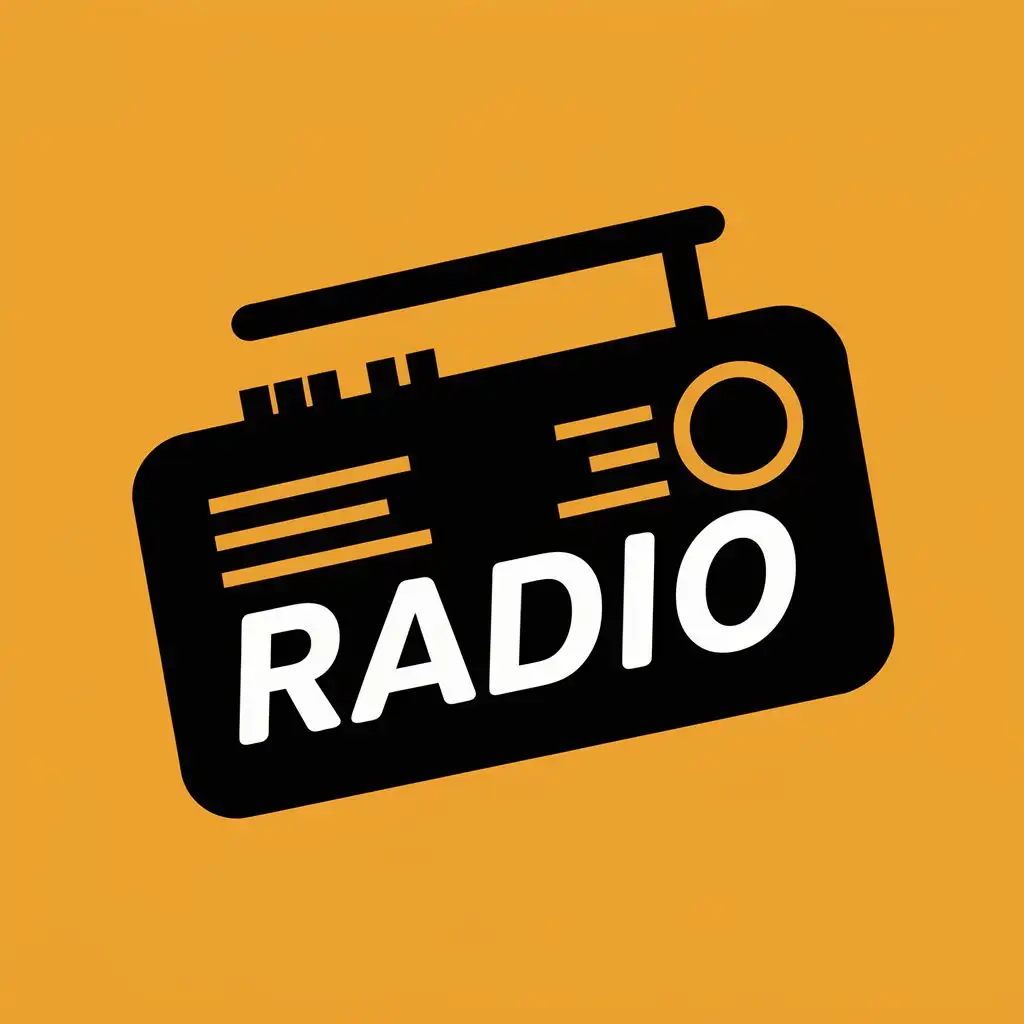 logo, a radio, with the text "Radio", typography, be used in Entertainment industry