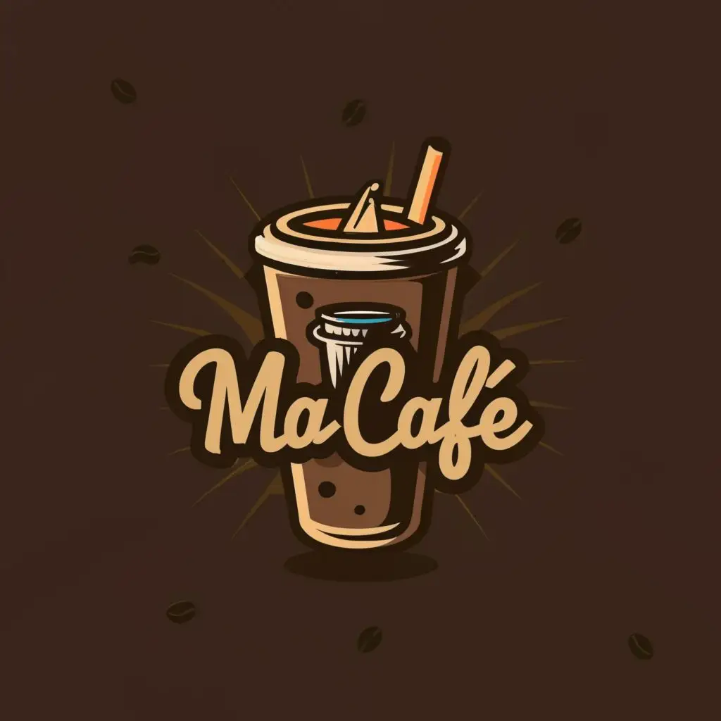 logo, Cold coffee, with the text "M.A. Cafe", typography, be used in Restaurant industry