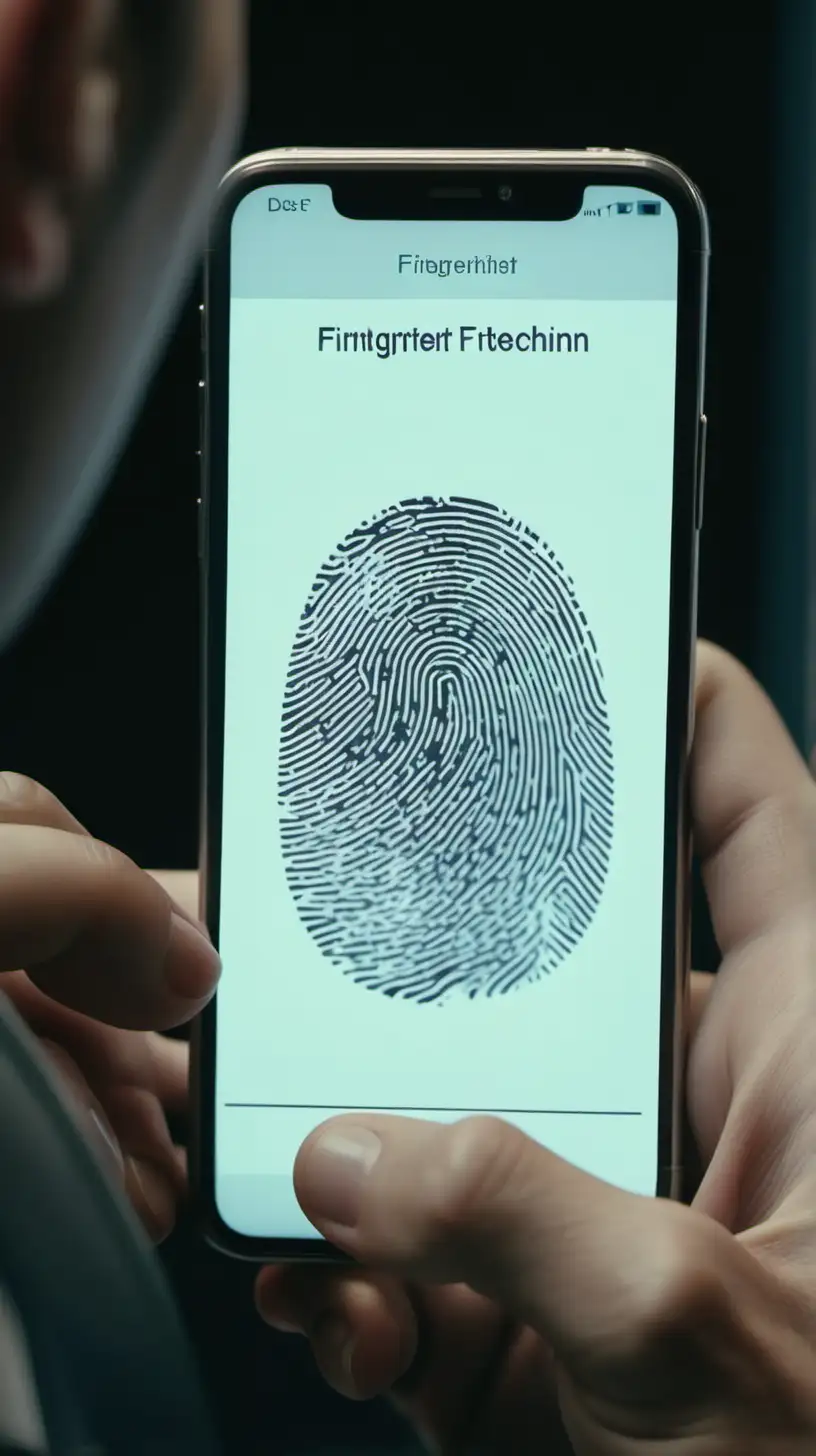 close-up shots of people using fingerprint scanning technology on a phone. hyper realistic
