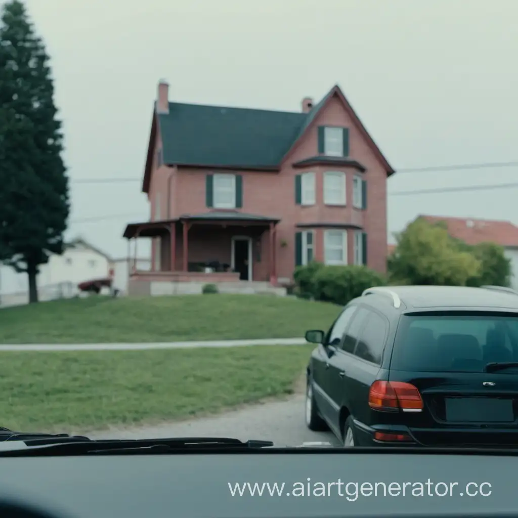 Suburban-Scene-Car-and-House-in-Background