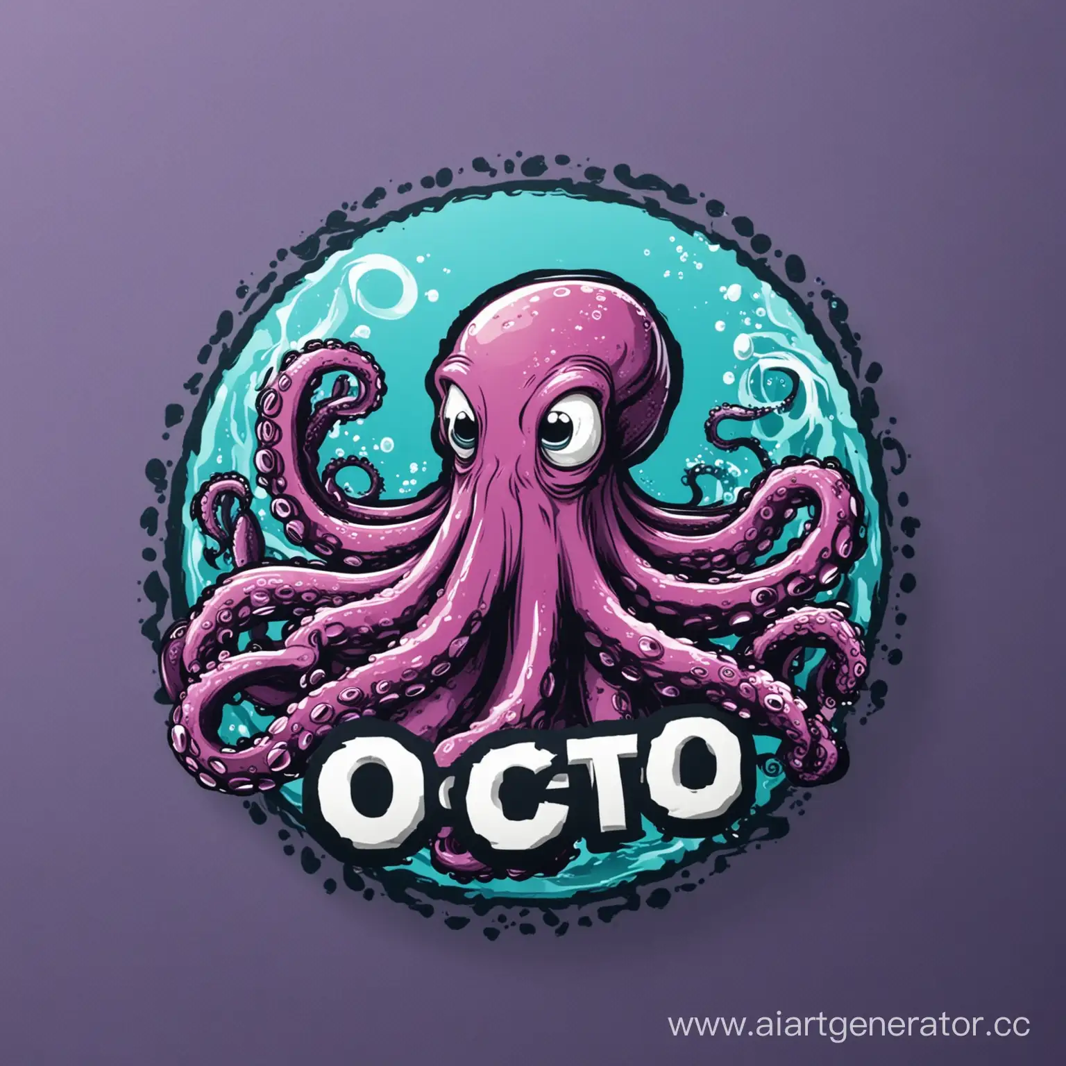 Логотип, для товарного знака, бренд для категории чистящих и моющих средств, в основе слово octo или octopus 