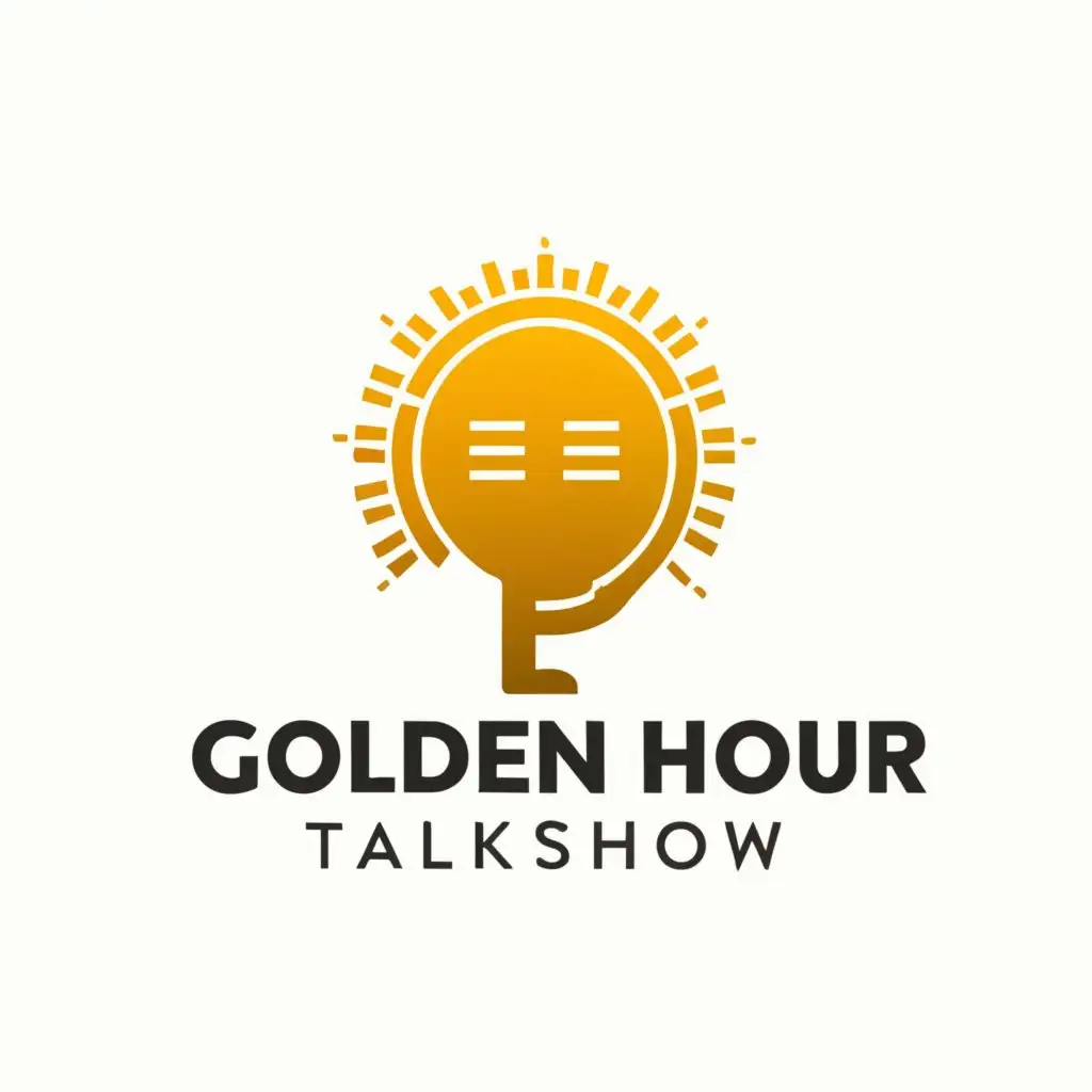 a logo design,with the text "Golden Hour", main symbol:talkshow,complex,clear background