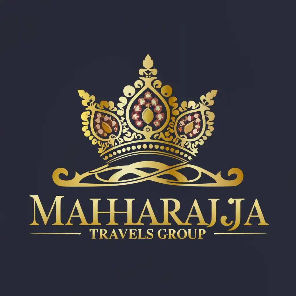 a logo design,with the text "maharaja travels group", main symbol:royal,complex,be used in Travel industry,clear background