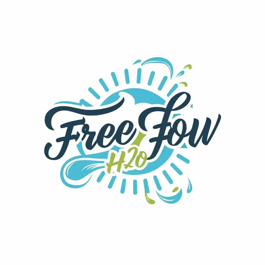 logo, Something to do with water, health, wealth, with the text "Freeflow H20", typography, be used in Sports Fitness industry