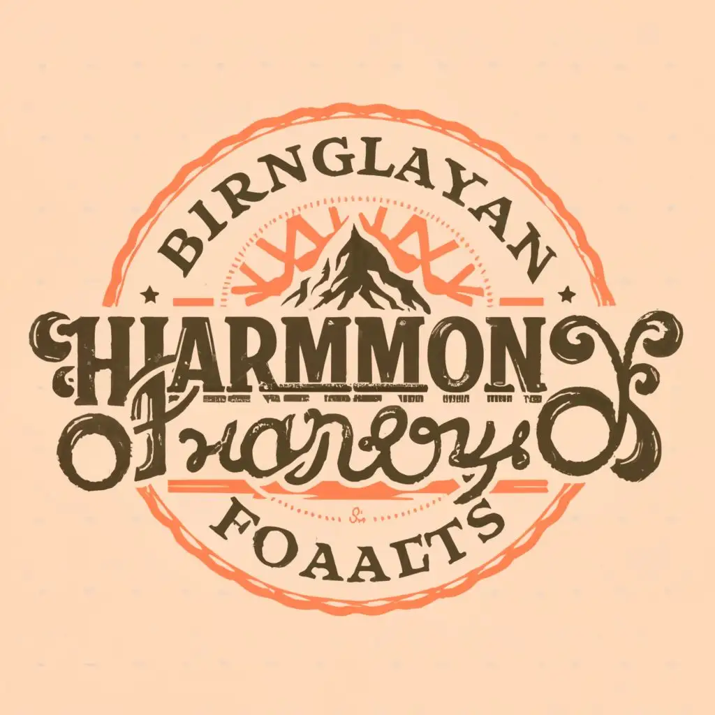 logo, Bringing Peace to Your Palate, with the text "Himalayan Harmony Foods", typography, be used in Retail industry