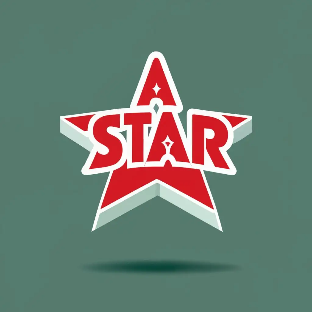 logo, a realistic star, with the text "A Star ", typography, be used in Entertainment industry