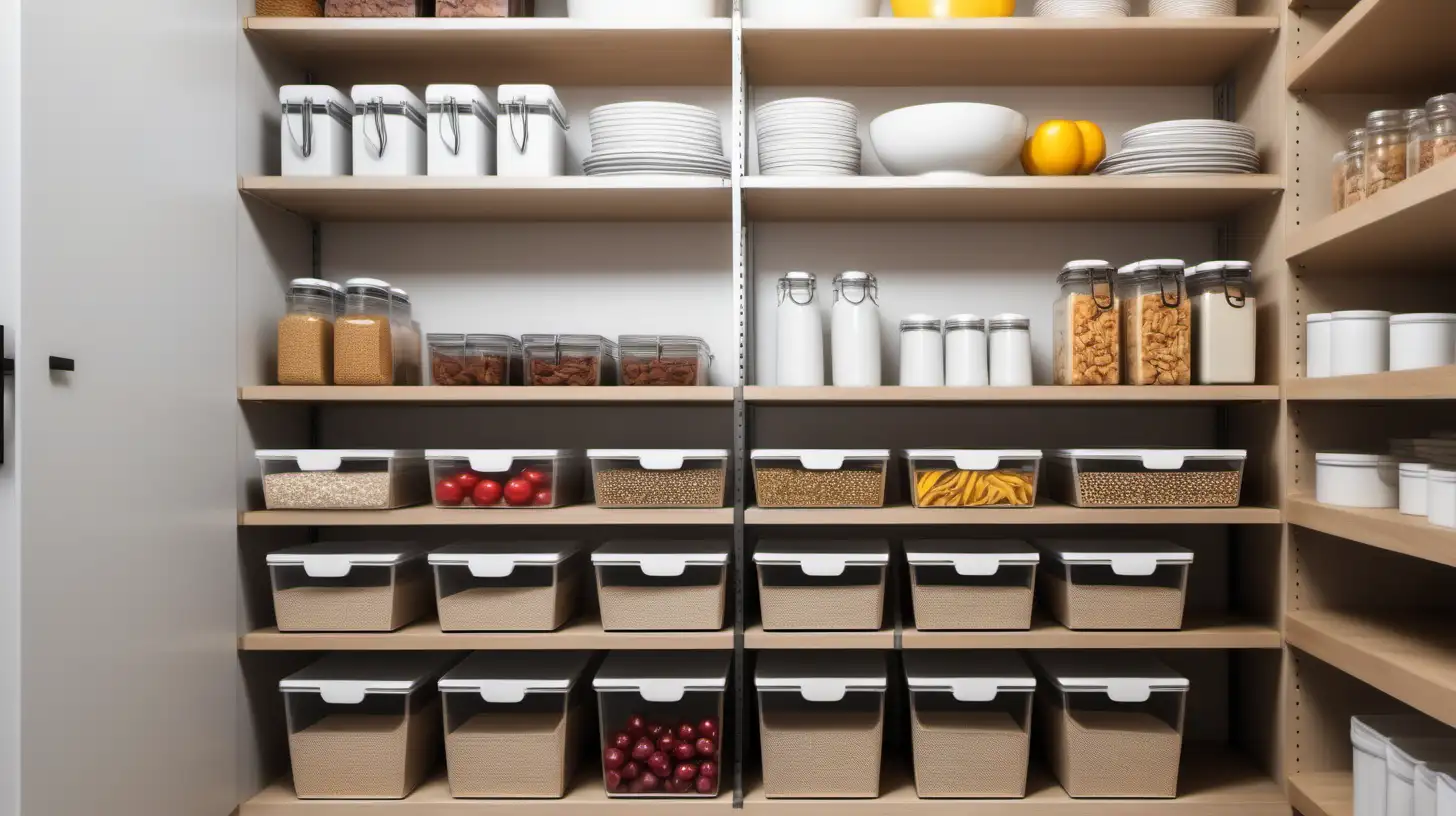 Efficient Home Organization Pantry Shelf Storage in Kitchen Interior Design