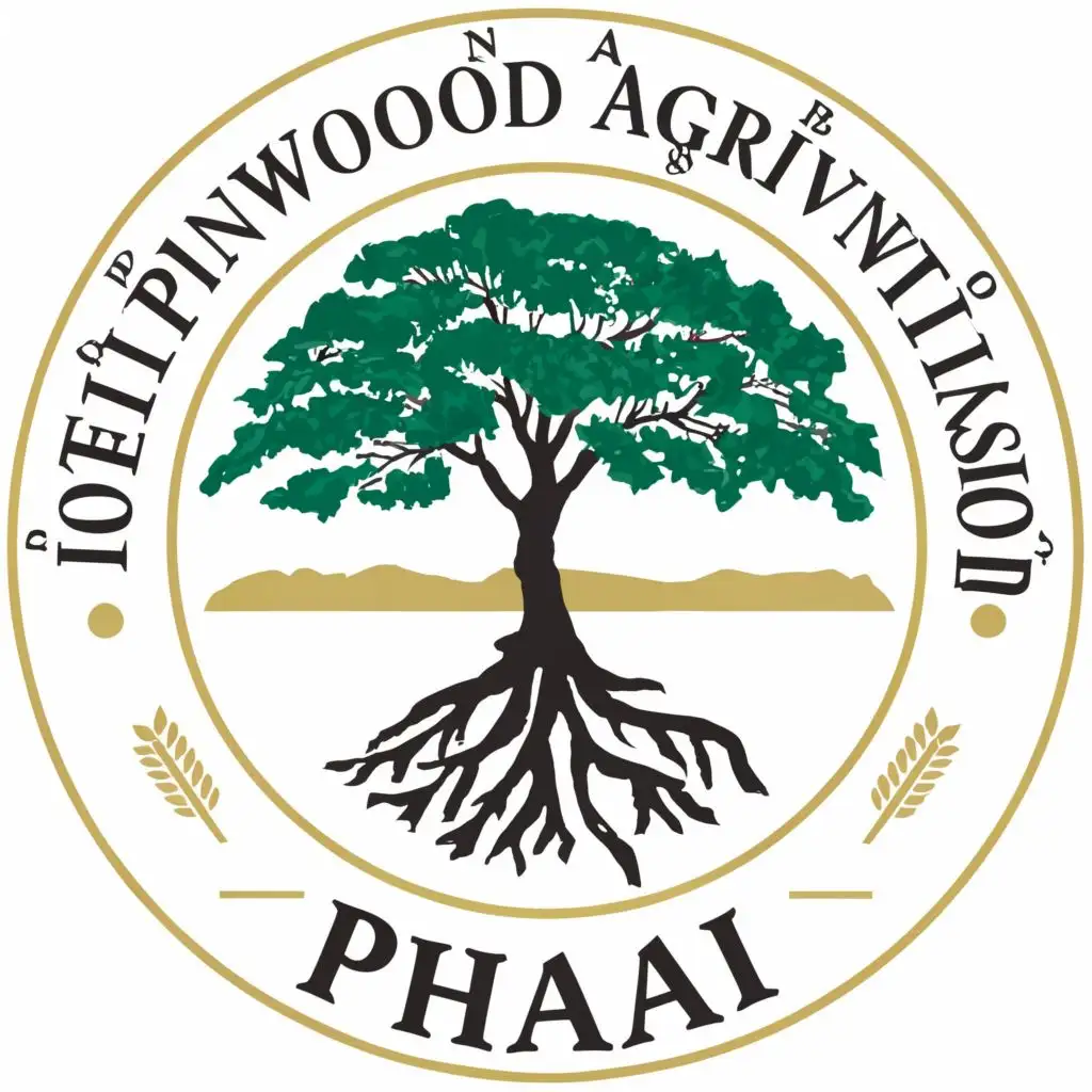 logo, agarwood tree / planting tree, with the text "Philippines Agarwood Agriventures Inc. (PhAAI)", typography