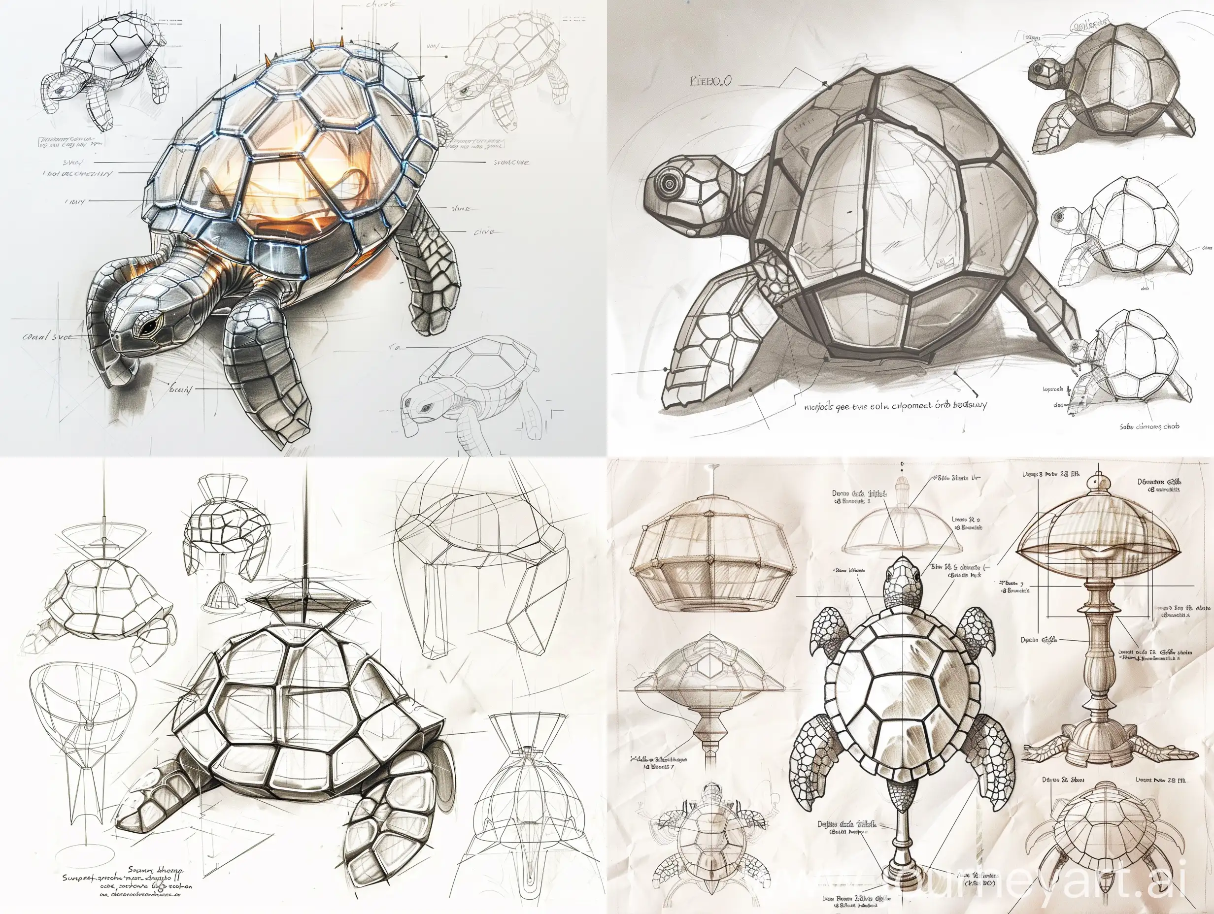 Bionic-Turtle-Lamp-Design-Sketch-Handdrawn-Product-with-Lighting-Concept