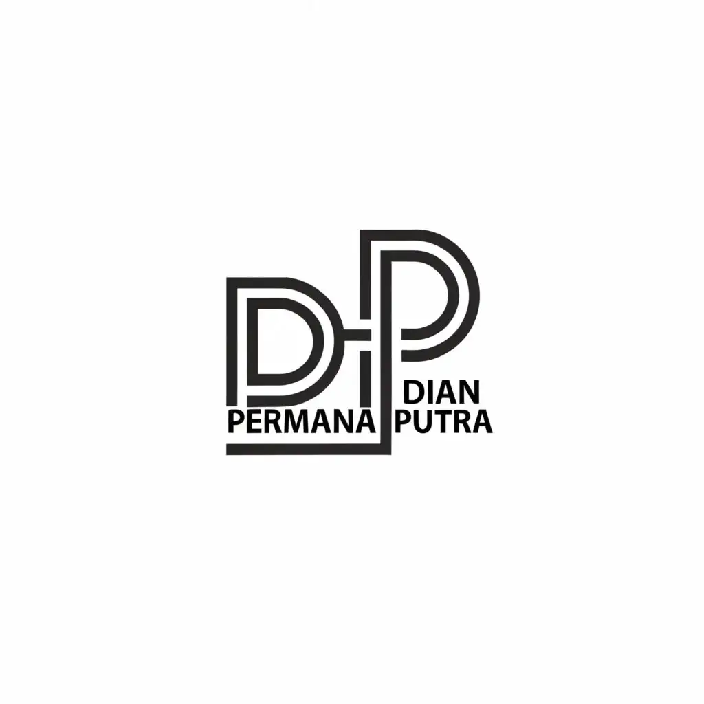 a logo design,with the text "DIAN PERMANA PUTRA", main symbol:DPP,Minimalistic,clear background