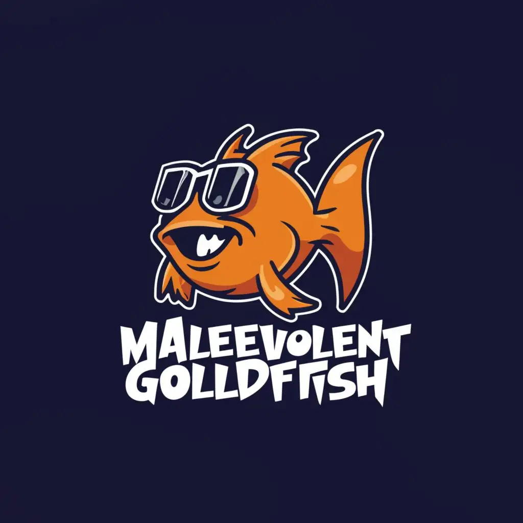 a logo design,with the text "malevolent goldfish", main symbol:goldfish,Moderate,be used in Nonprofit industry,clear background