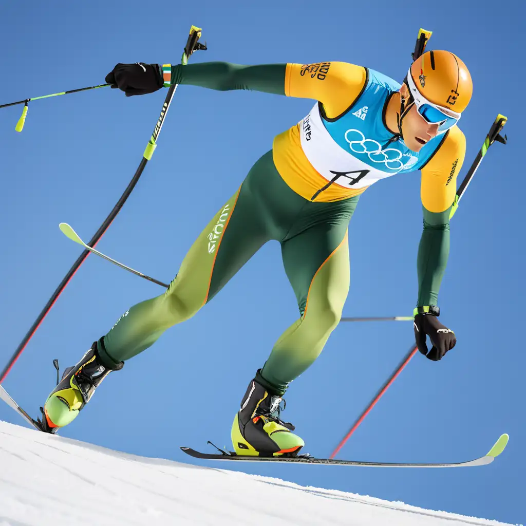 Nordic Combined Athlete Soaring in Winter Glory