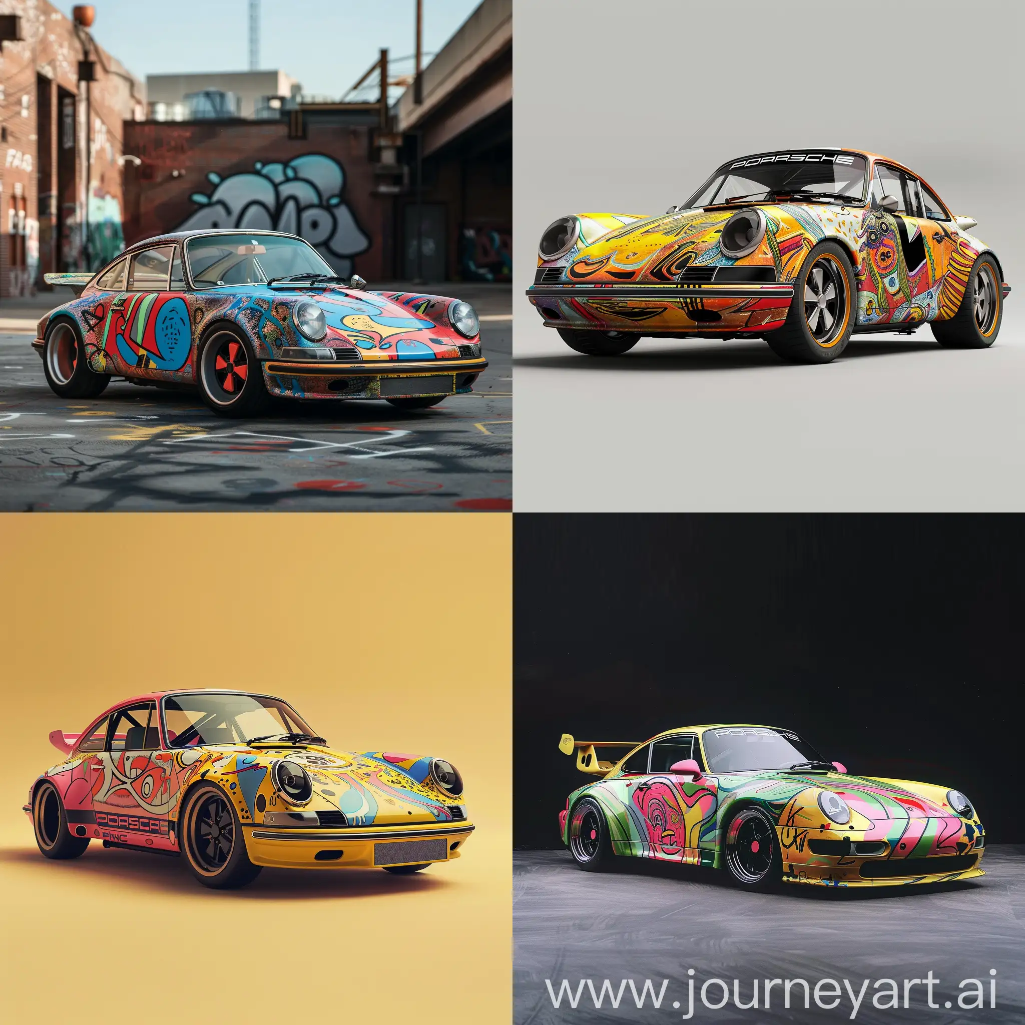 Vibrant-Keith-Haring-Style-Porsche-Realistic-Design