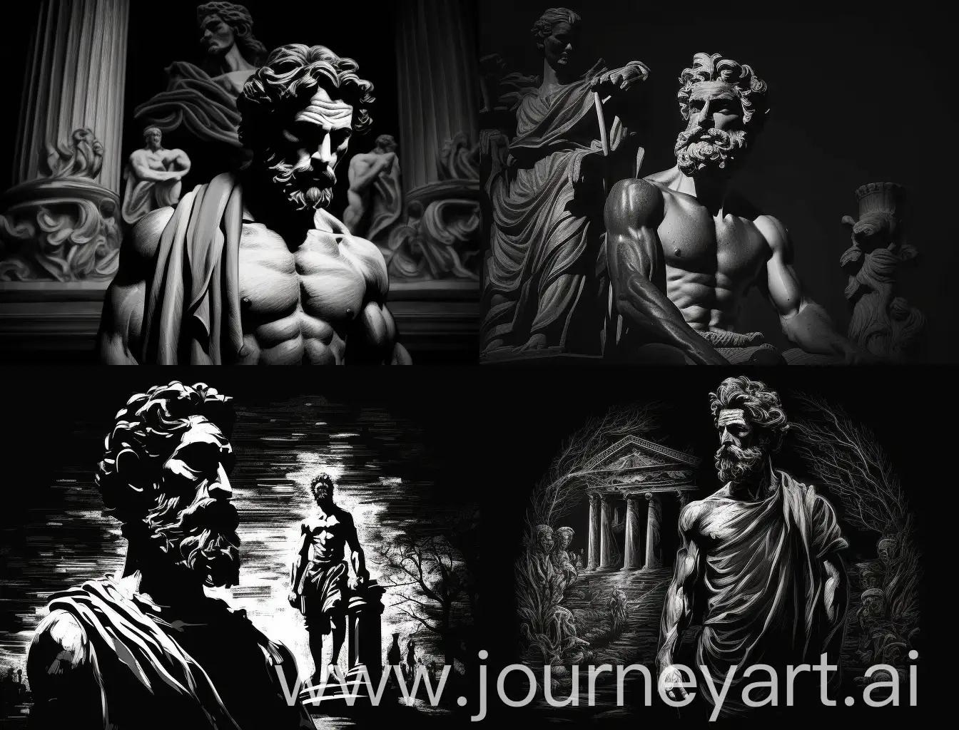 Ancient-Greek-Society-Embodying-Stoicism-in-Black-and-White