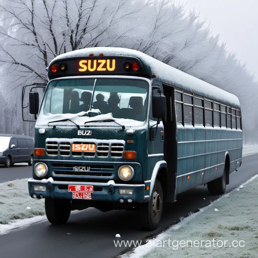 Frosty-Isuzu-Bus-Photography-Vintage-Grandfather-Captures-Wintry-Scene