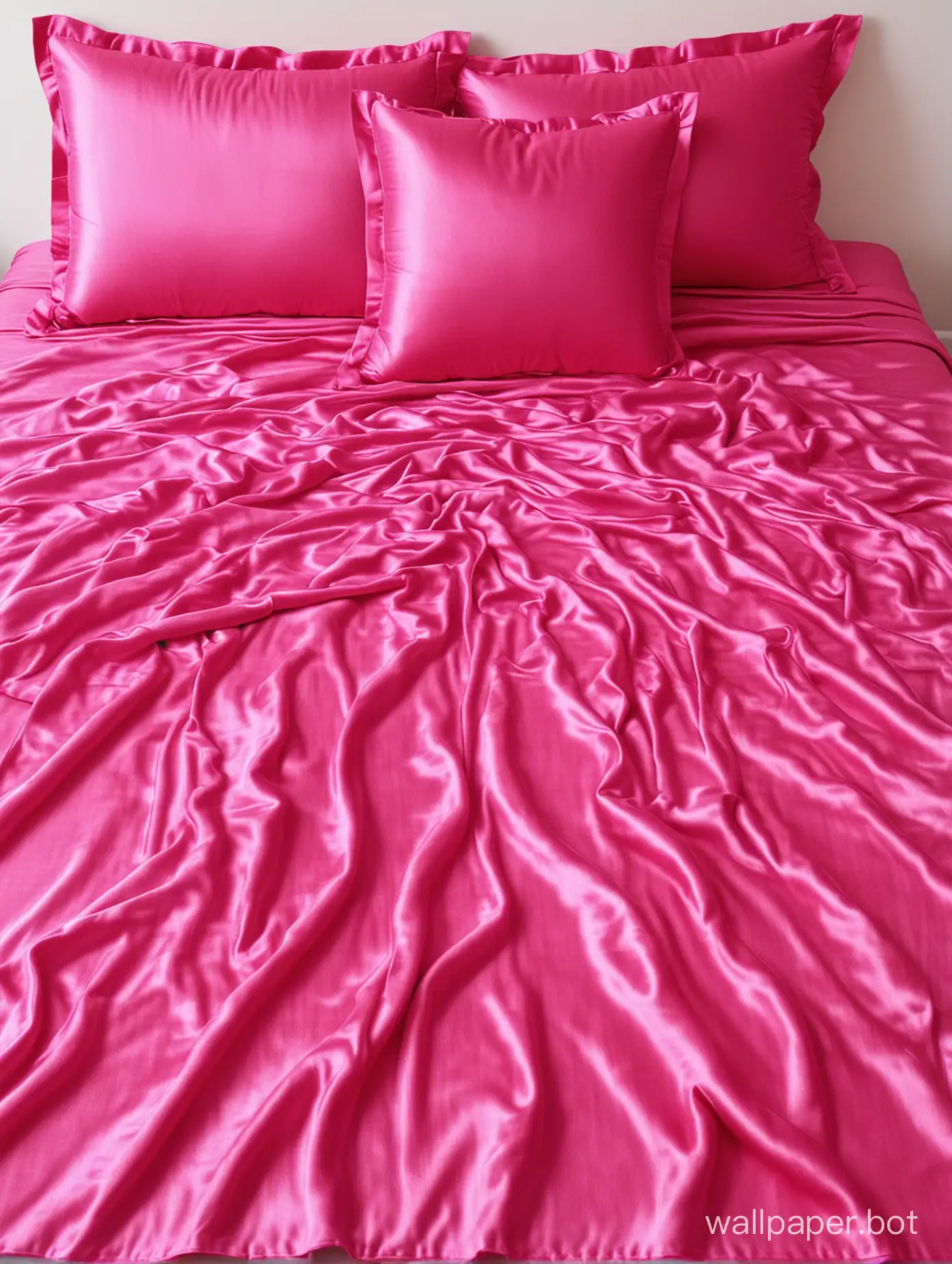 Hot pink silk blanket and pillow fetish