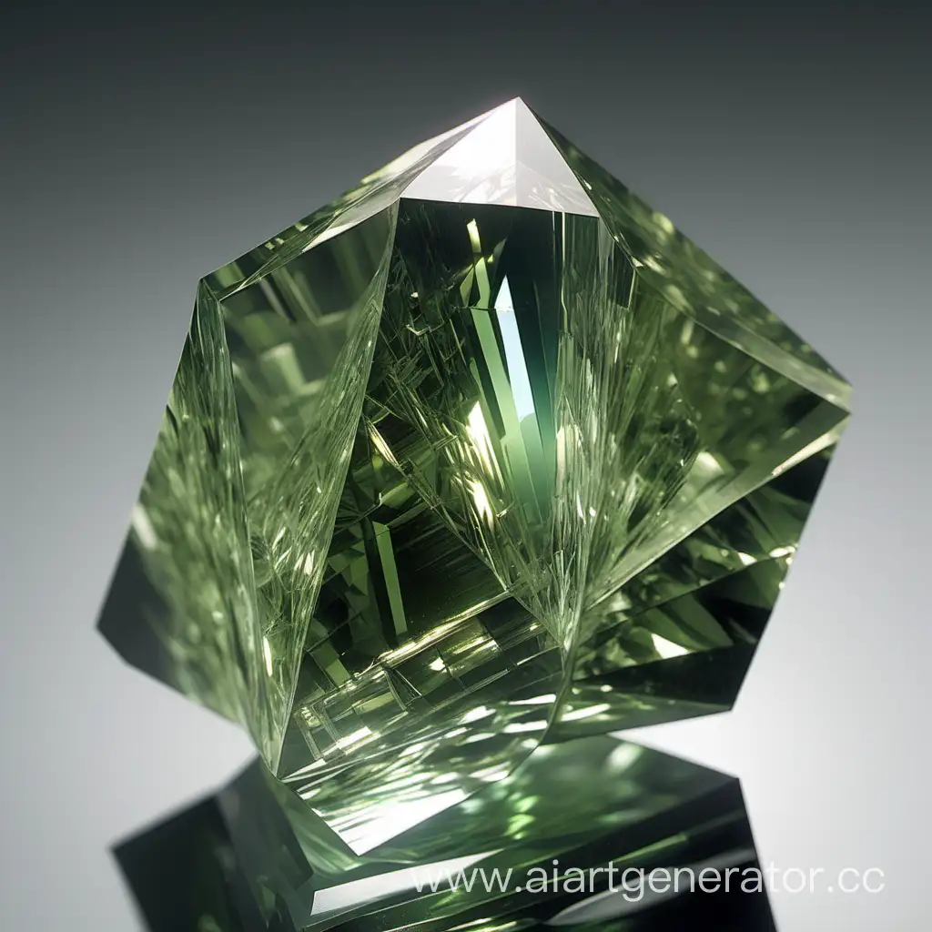 TON  кристал, состоящий из множества одинаковых граний, зеленоватого оттенка.