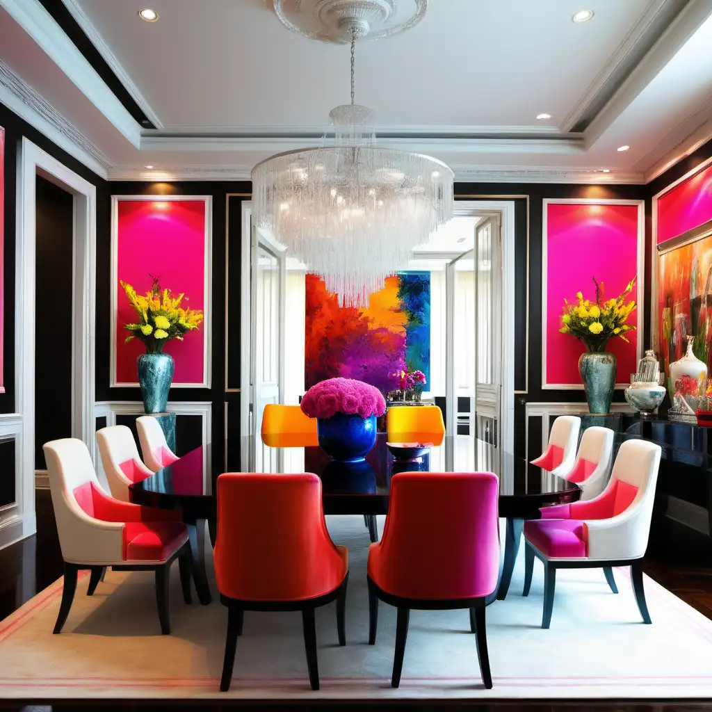 Vibrant Elegance Opulent and Colorful Luxury Dining Room