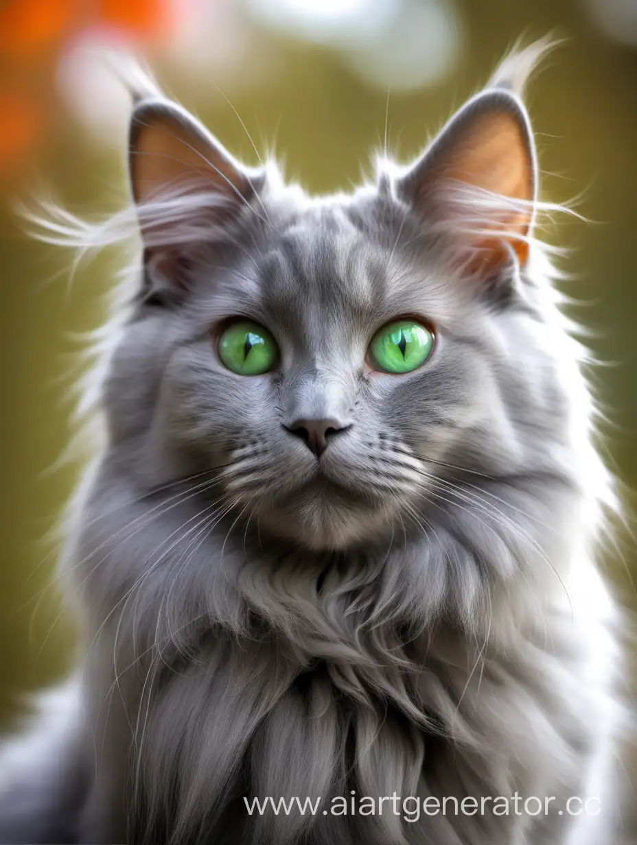 самый красивый и любимый кот Пупсик, породы Нибелунг, с зелеными глазами, длинные круглые уши, следит за птичками