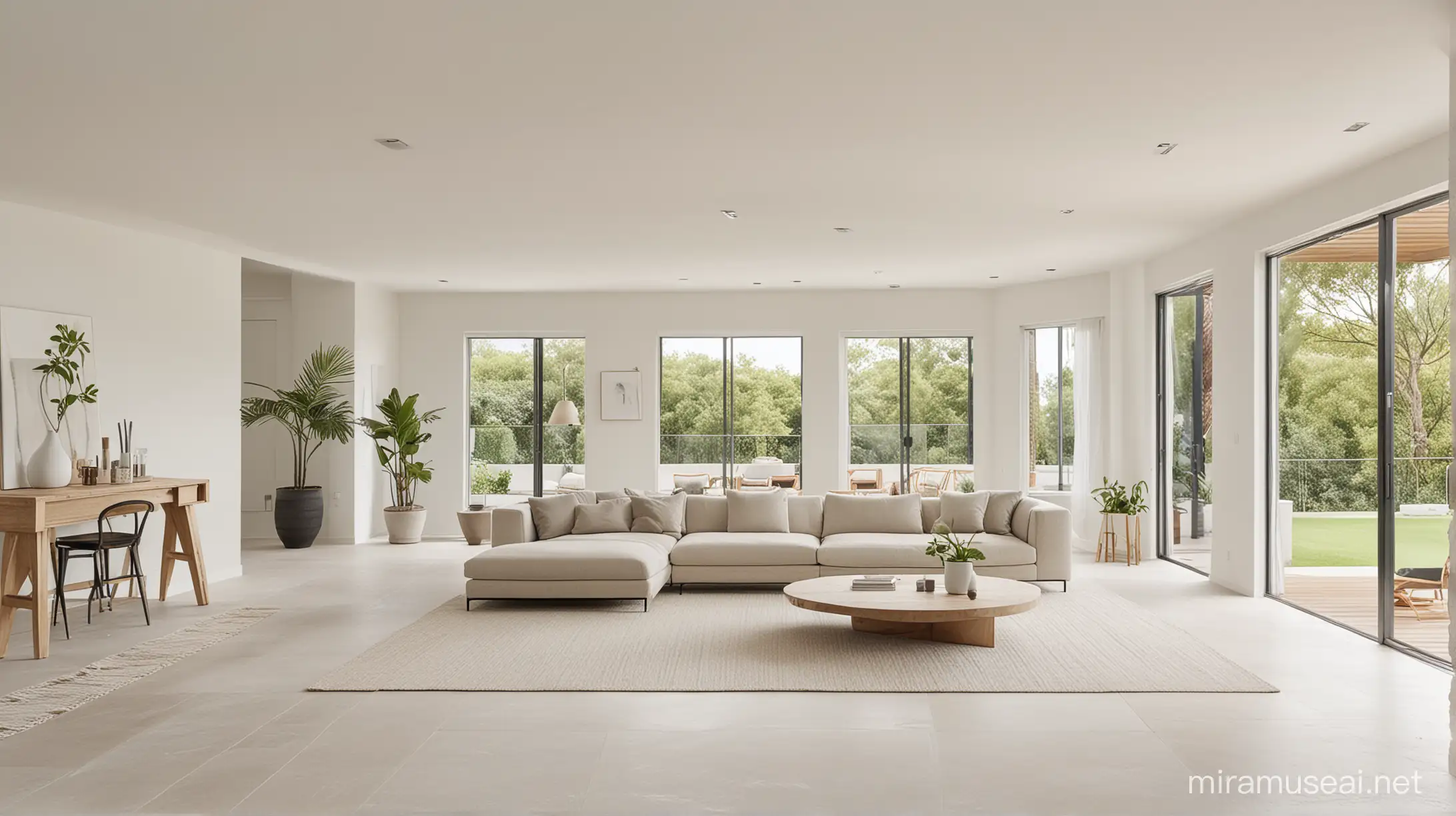 light, neutral living room without furniture