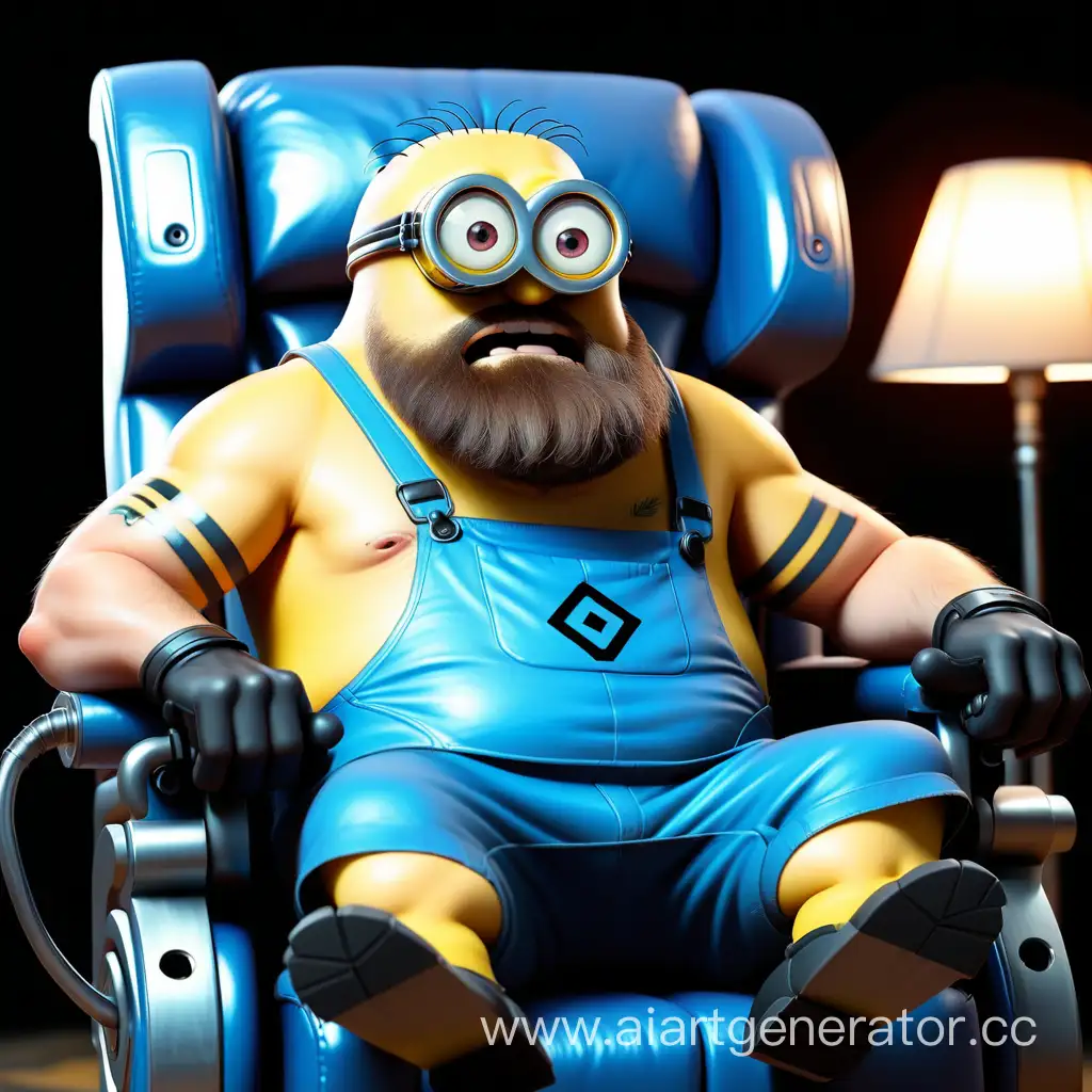 Serious-Bearded-Minion-with-Liquid-Cooling-System-on-Chair