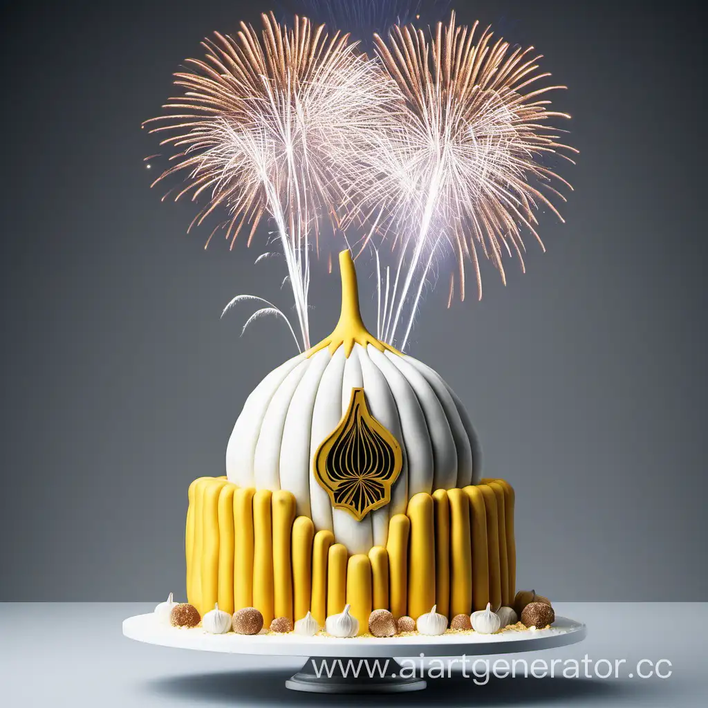 Severstal-Logo-Festive-Garlic-Cake-with-Fireworks