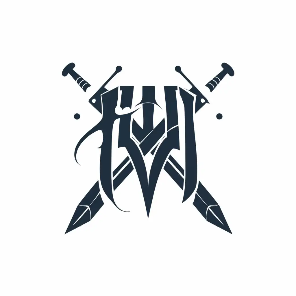 a logo design,with the text "HW", main symbol:Headless warrior,Moderate,clear background