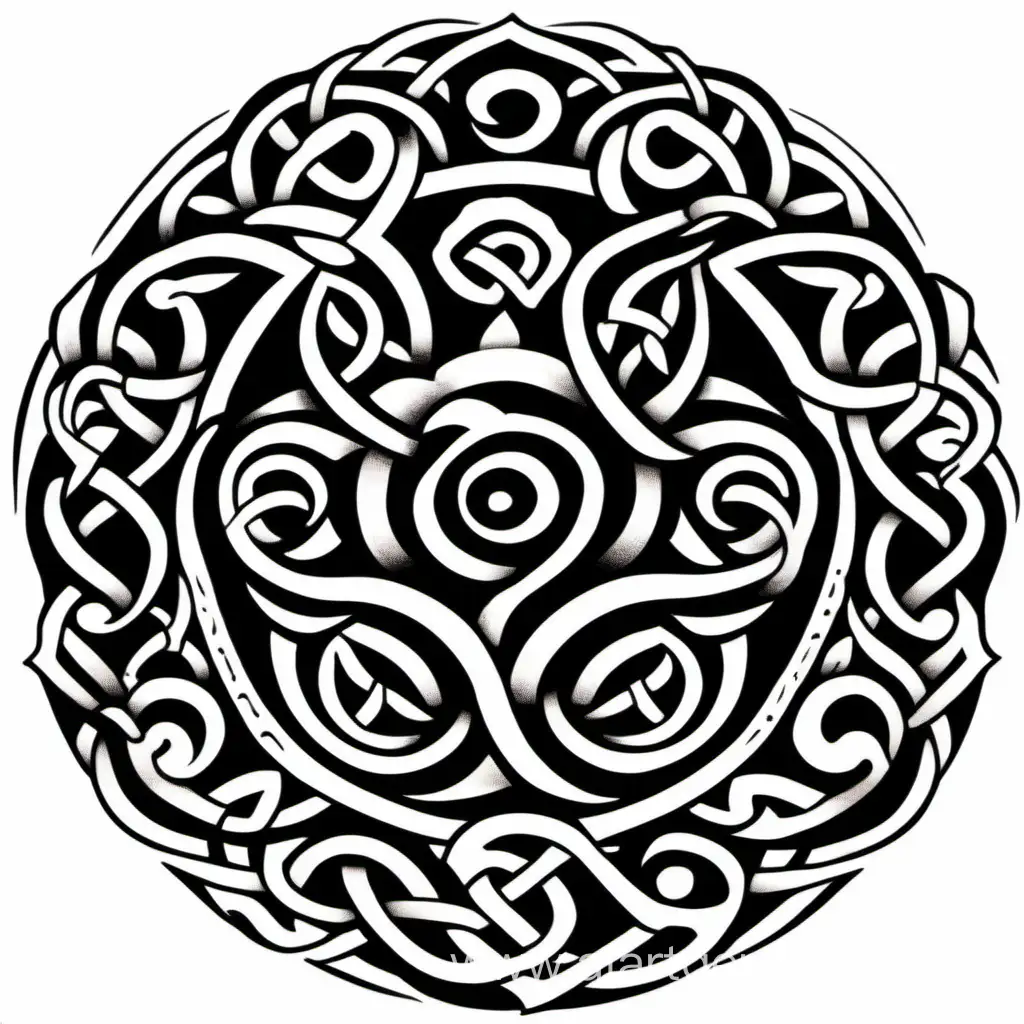 Celtic Rose Flower, Celtic tattoos, white & black