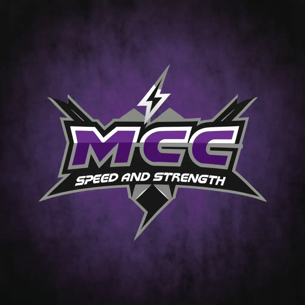 LOGO-Design-For-MCC-Speed-and-Strength-Purple-Black-Gray-with-Speed-and-Strength-Motifs