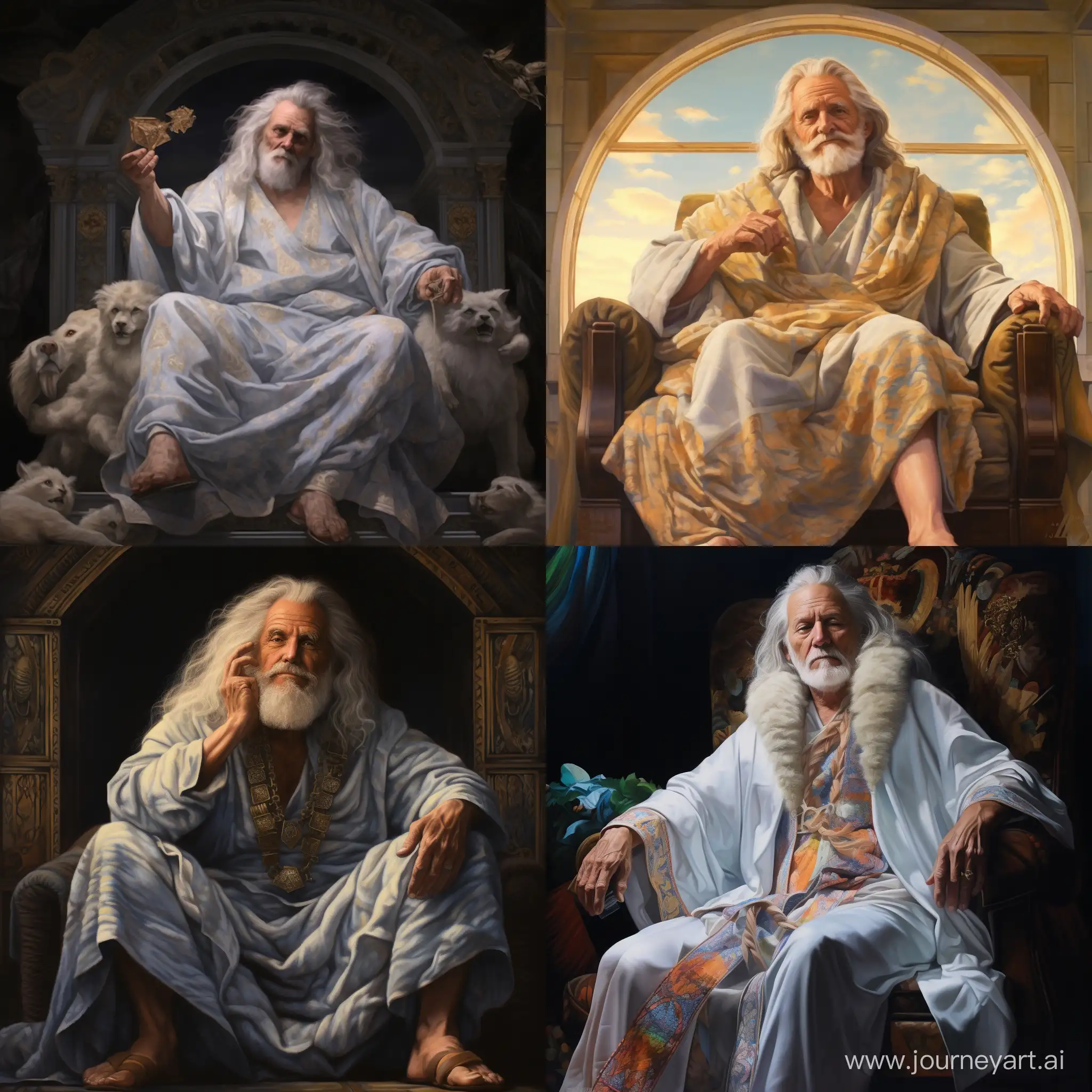 Playful-Aging-God-in-Robe-Slippers-and-Halo-Artistic-Depiction