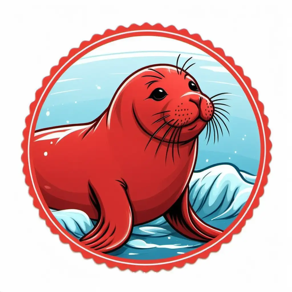Adorable-Red-Seal-Posing-Playfully-on-Rocky-Shoreline