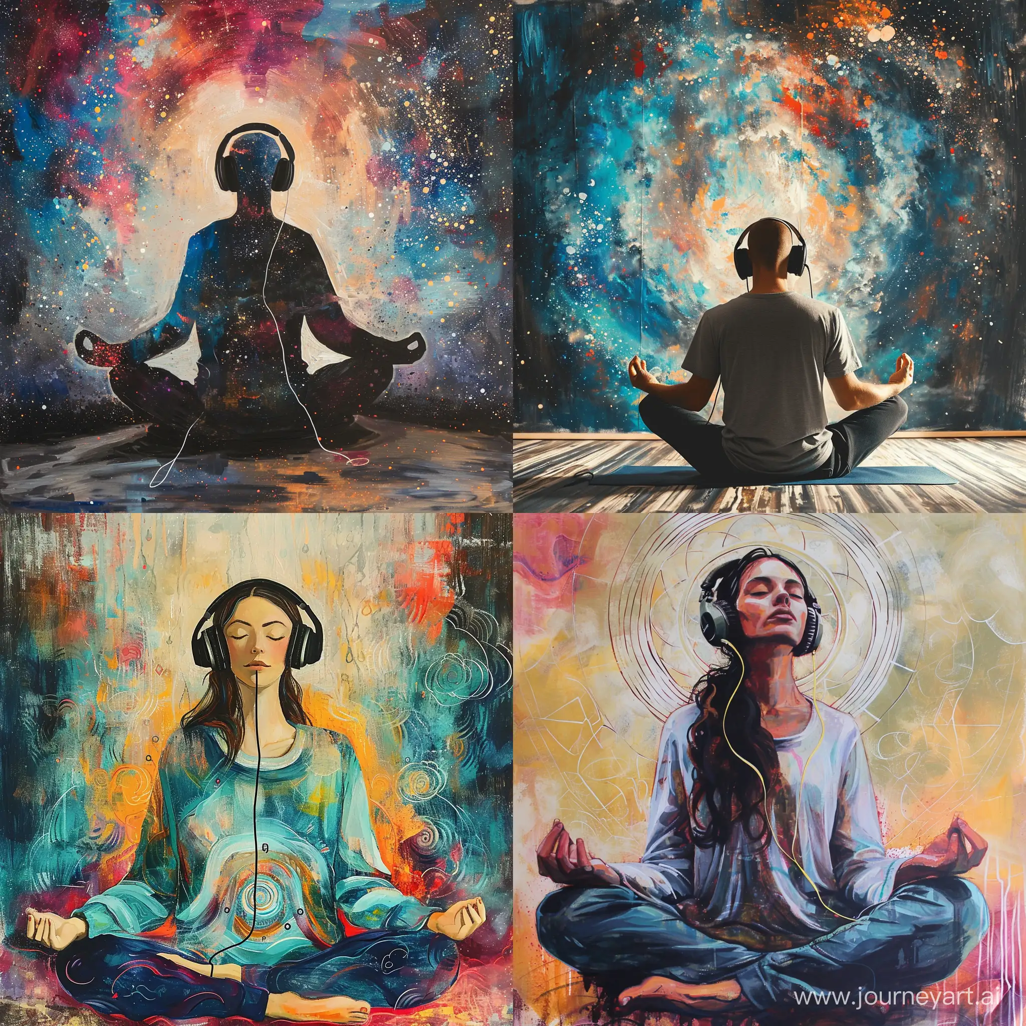 Meditative-Harmony-Tranquil-Figure-in-Mystical-Surroundings-with-Headphones
