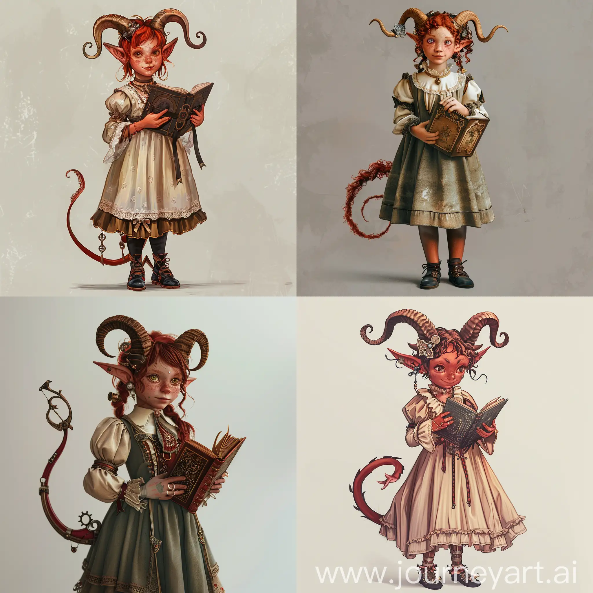 Enchanting-Tiefling-Girl-with-Steampunk-Elegance-and-Magical-Tome