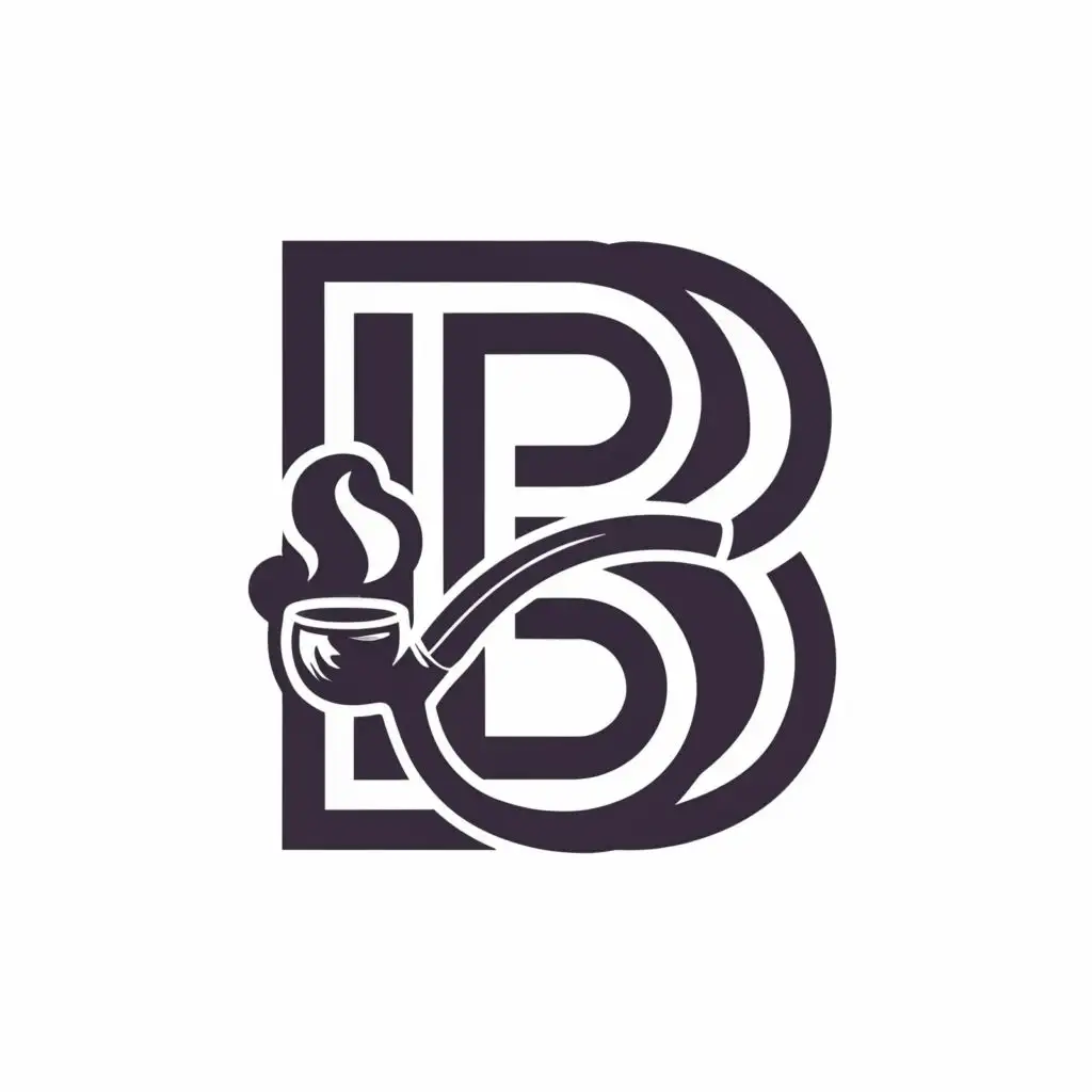 logo, Big Letter B combine with smoking pipe in western syle logo label, with the text """"
B
"""", typography, be used in Home Family industry