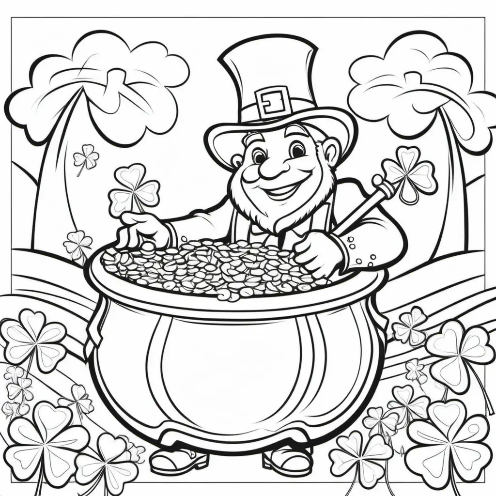 St Patricks Day Cartoon Coloring Page for Kids