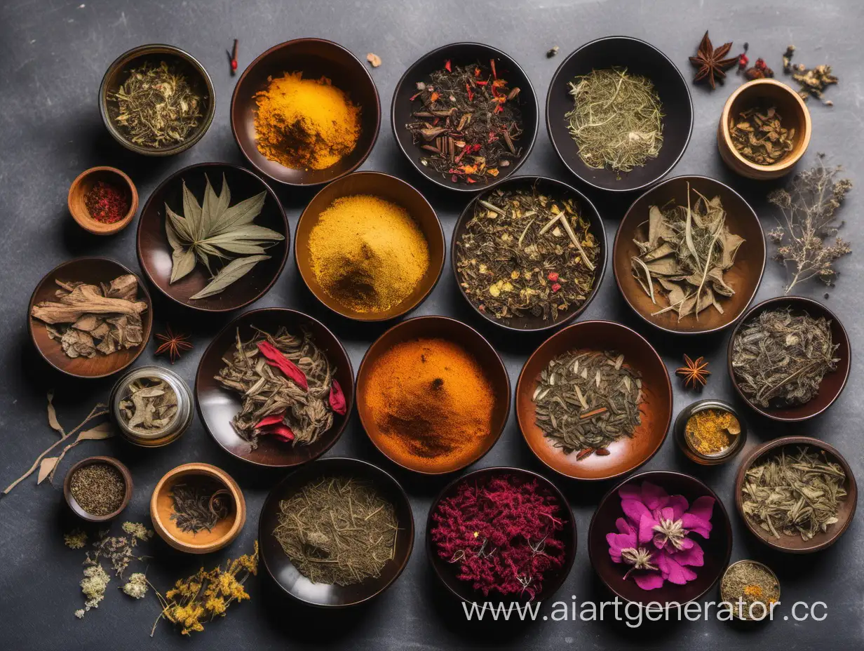 Exquisite-Tabletop-Array-Leaf-Tea-Dried-Flowers-Spices-and-Medicinal-Herbs
