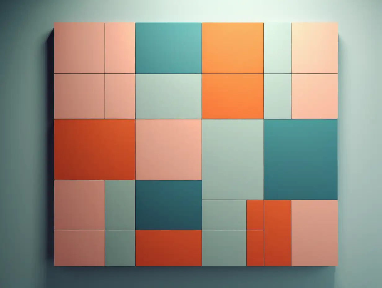 Combination of large squares and rectangles 
with beautiful colors