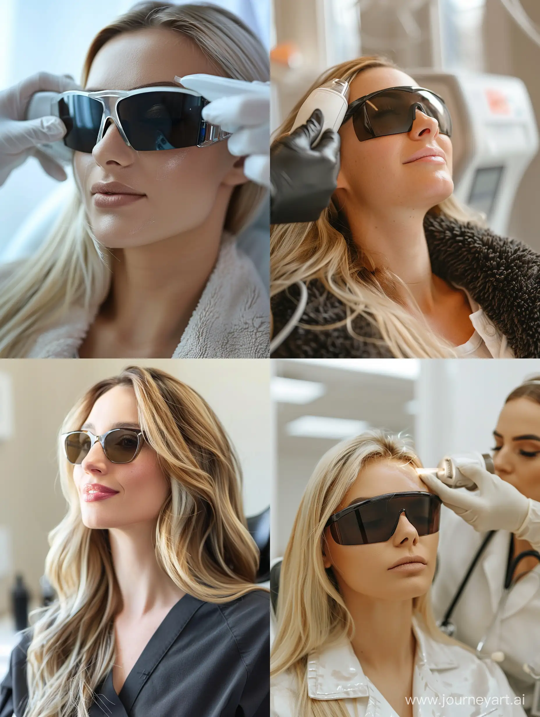 Blonde-Woman-Undergoing-Laser-Hair-Removal-Procedure-at-Cosmetologist-Appointment