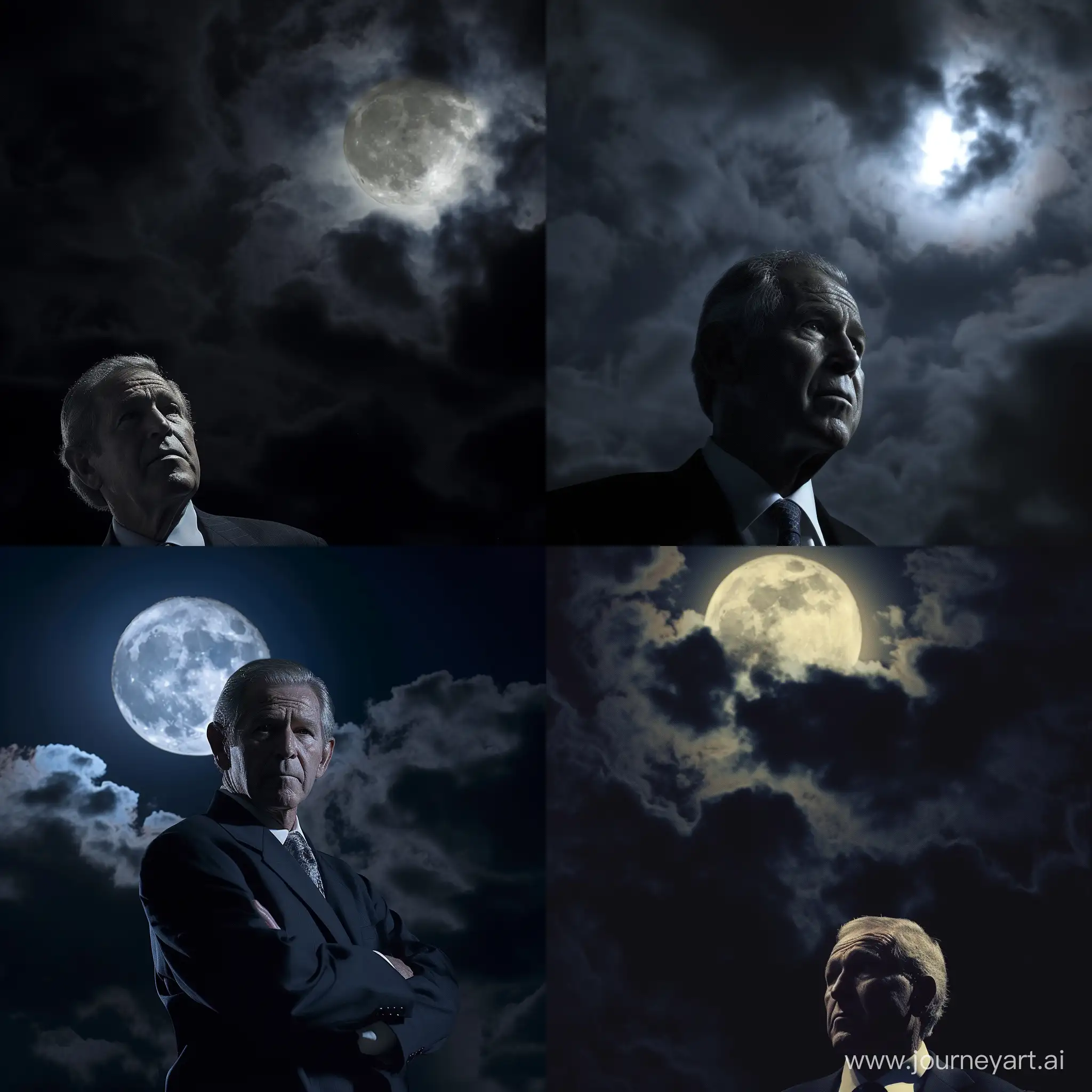 george bush,vampire,dark clouds,full moon