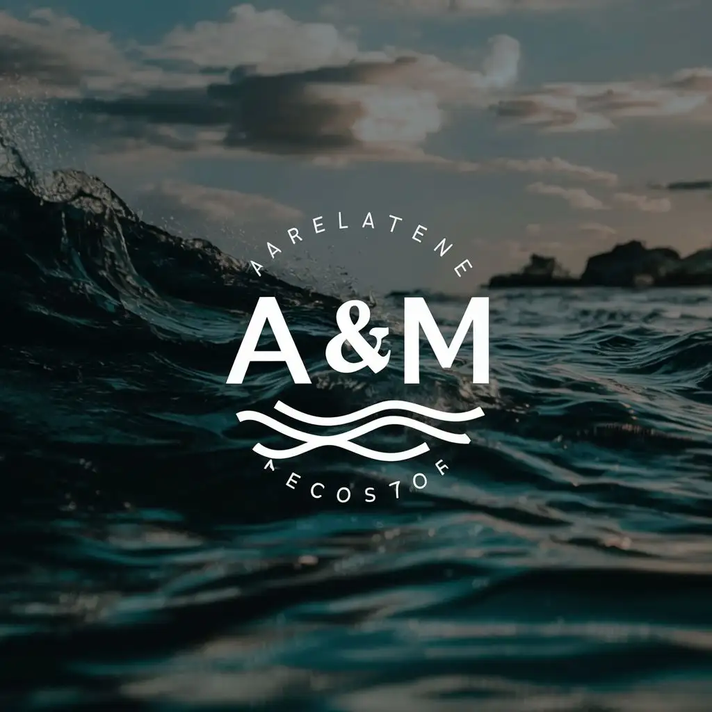 logo, waves, with the text "A & M", typography, be used in Travel industry