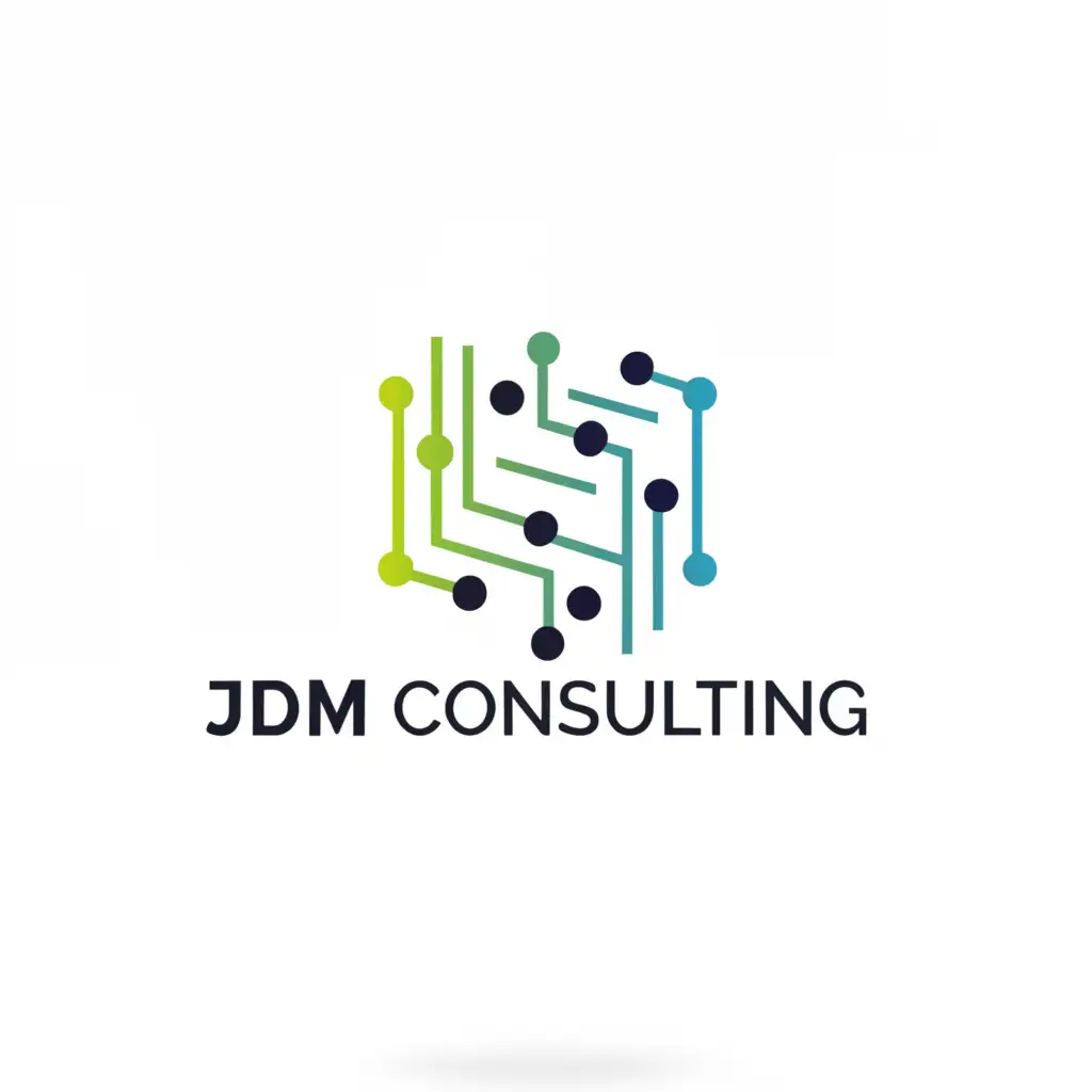 a logo design,with the text "JDM Consulting", main symbol:A payroll themed circuit board for high finance industry,Minimalistic,be used in Finance industry,clear background