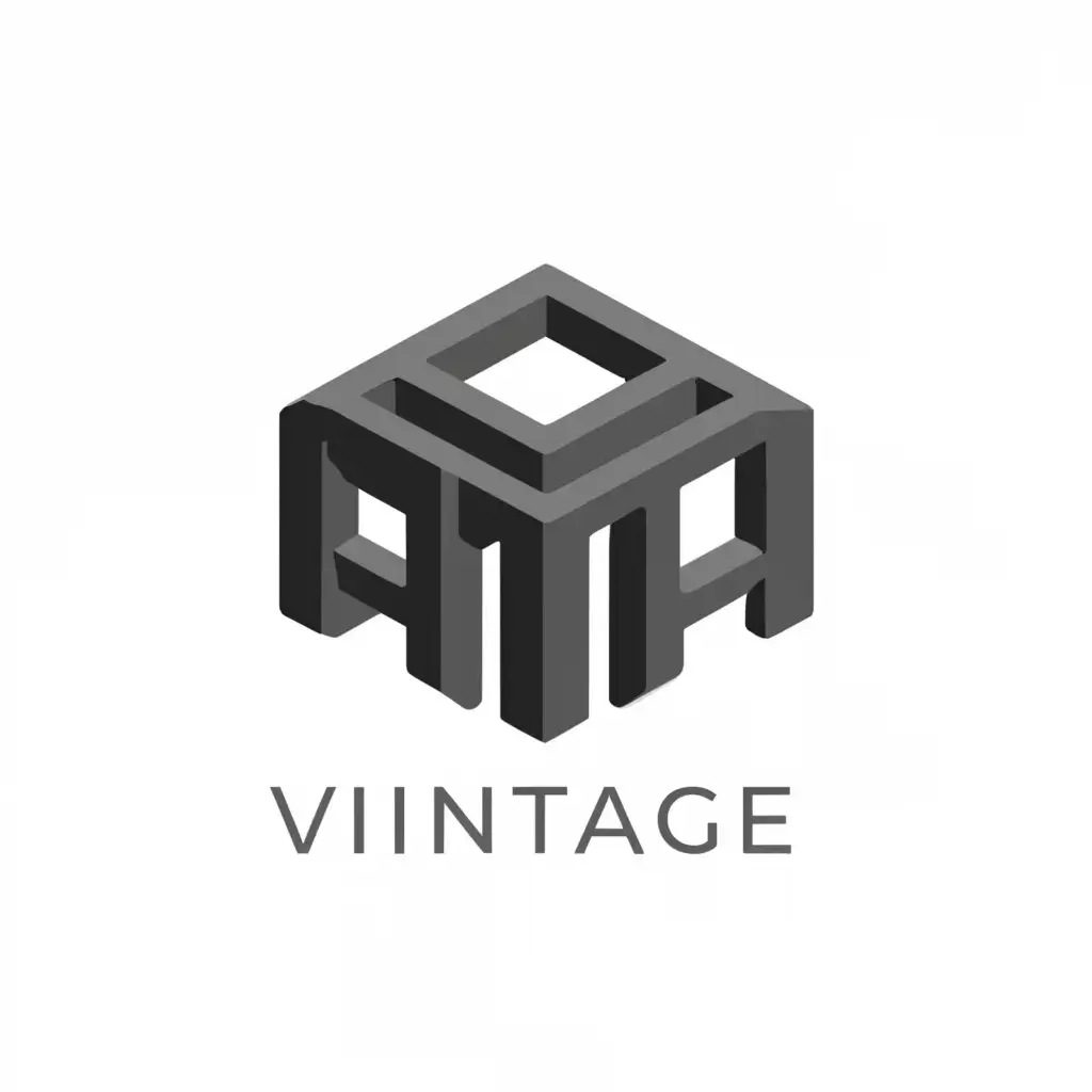 a logo design,with the text "VINTAGE", main symbol:modern minimalist 3d,Moderate,be used in Real Estate industry,clear background