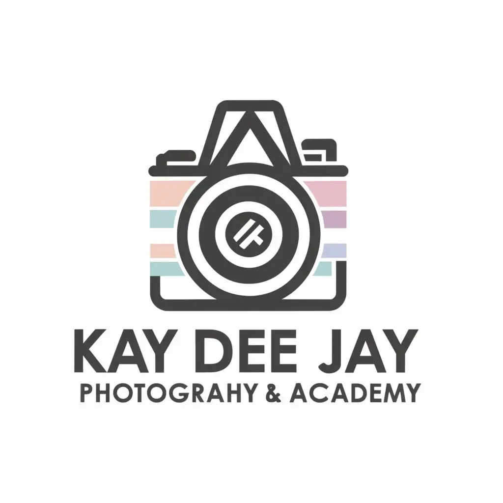 a logo design,with the text "KAY DEE JAY PHOTOGRAPHY AND ACADEMY.......", main symbol:"We bring joy and creativity with every photo.",complex,clear background