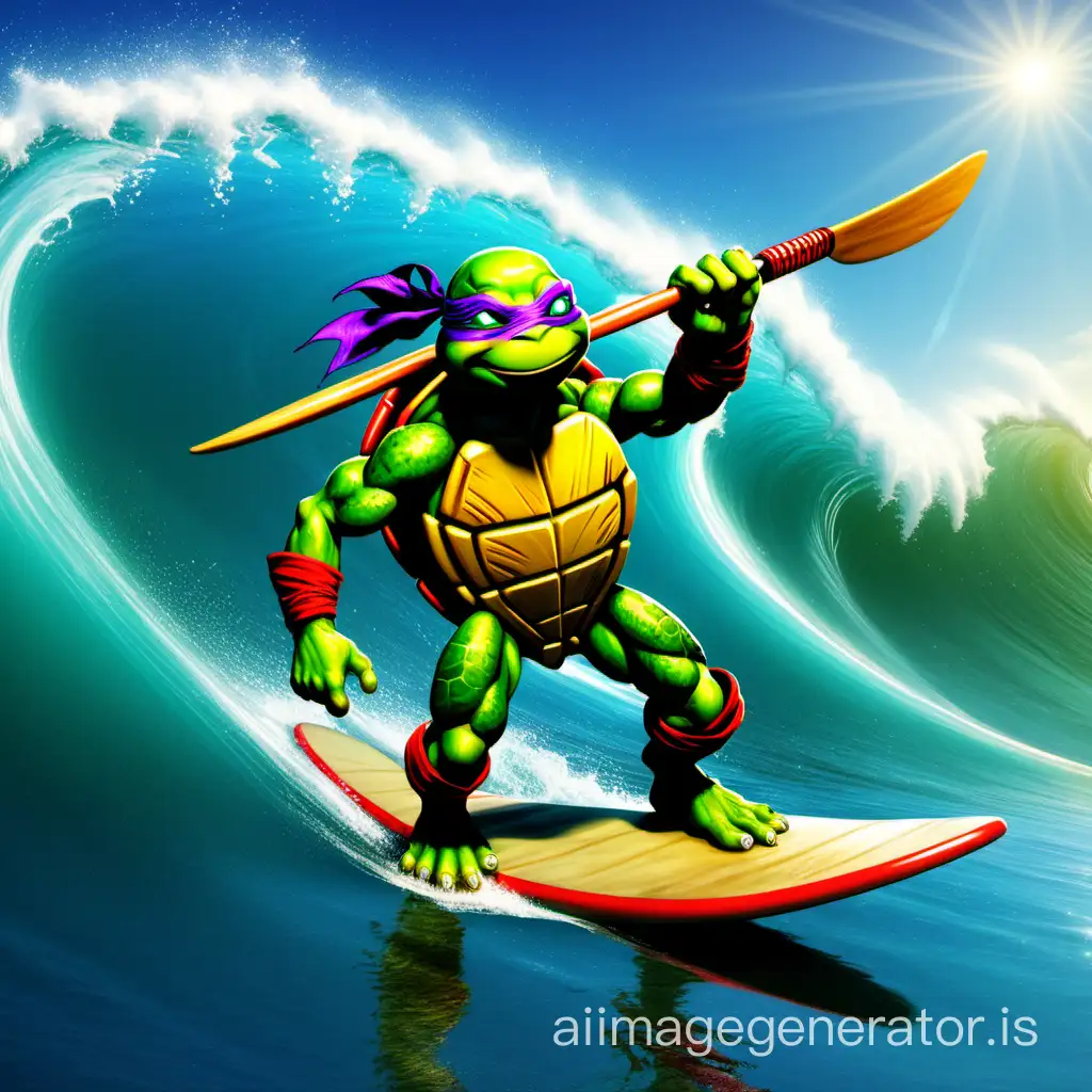 ninja turtle surfing
