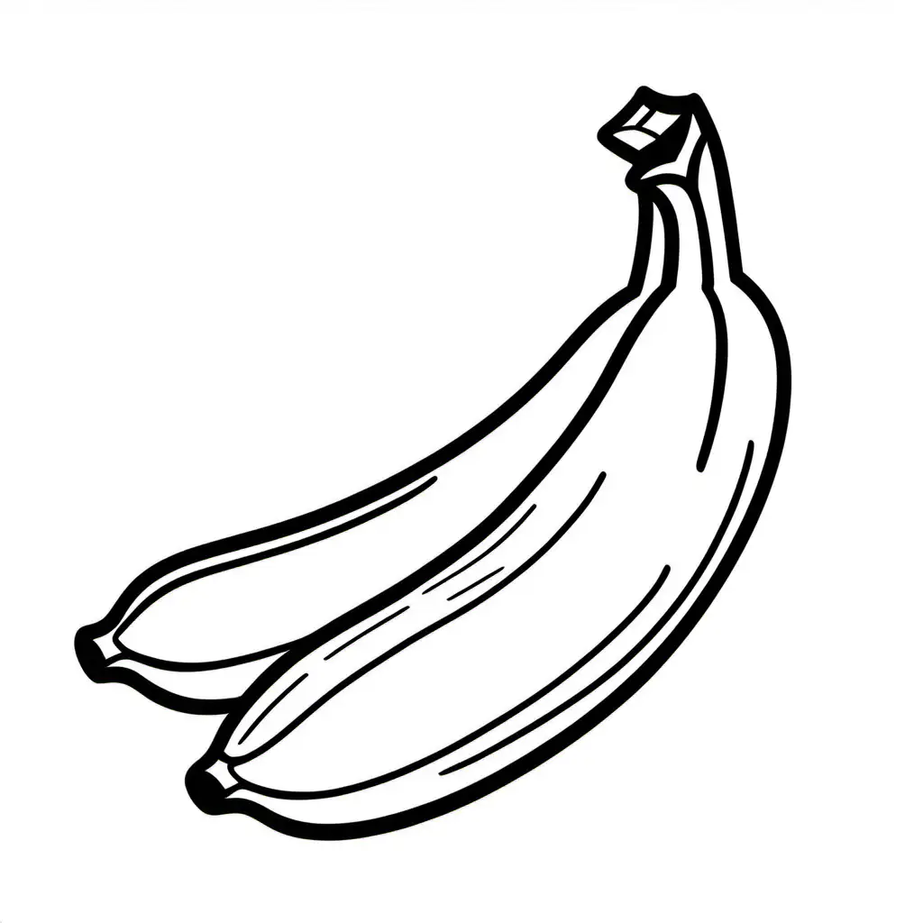 ONE SIMPLE BANANA

, Coloring Page, black and white, line art, white background, Simplicity, Ample White Space. The background of the coloring page is plain white to make it easy for young children to color within the lines. The outlines of all the subjects are easy to distinguish, making it simple for kids to color without too much difficulty