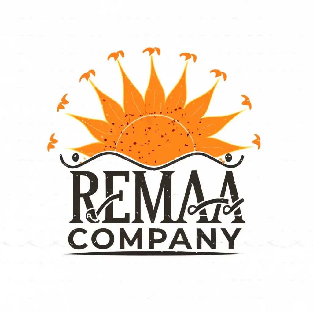 LOGO-Design-for-Remaa-Company-Radiant-Sun-Symbol-with-Elegant-Typography-for-the-Home-and-Family-Industry