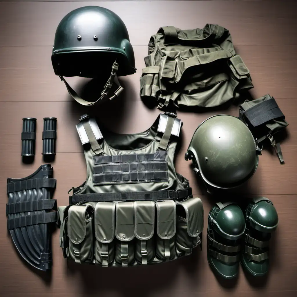 Russian Army Military Body Armor and Helmet Equipment