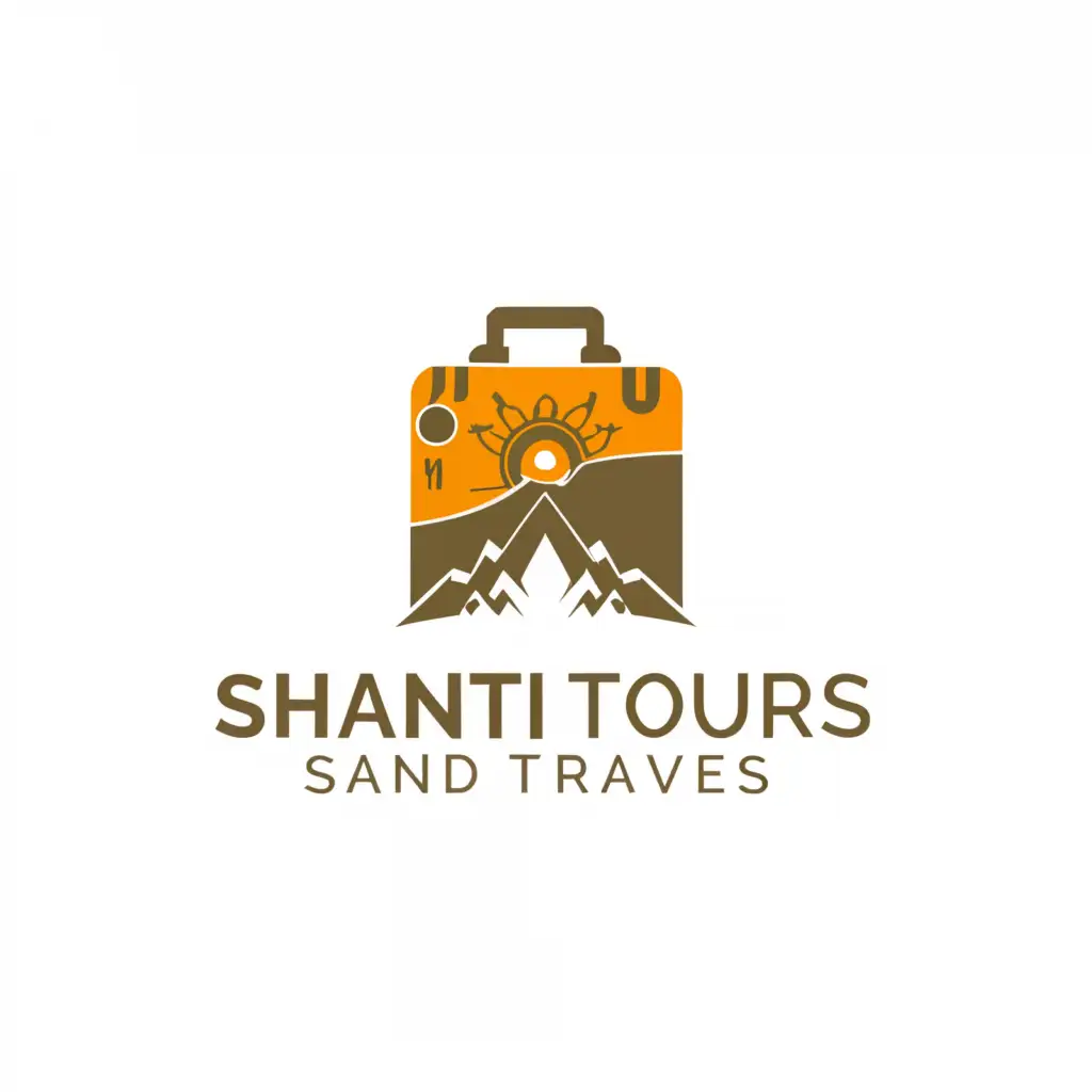 a logo design,with the text "Shanti Tours and Travels", main symbol:Vacation,Moderate,be used in Travel industry,clear background