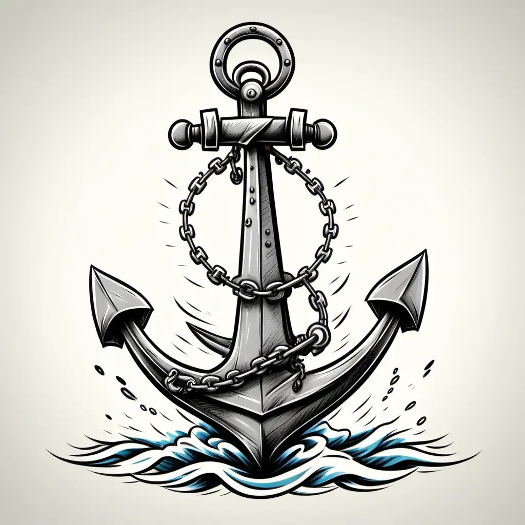 Anchor Engraved Vintage In Old Hand Drawn Or Tattoo Style Drawing For  Marine Aquatic Or Nautical Theme Wood Cut Blue Symbol Stock Illustration -  Download Image Now - iStock